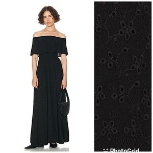 NEW Helsa Petite Eyelet Garden Midi Dress Black Medium